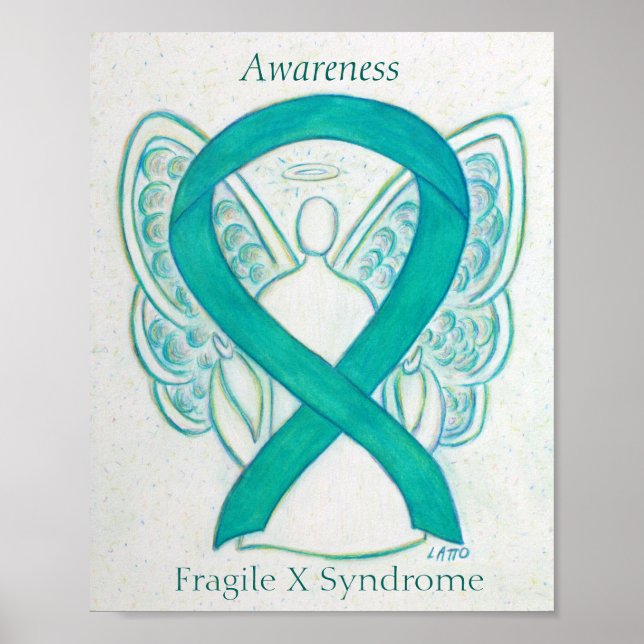 Fragile X Syndrome Awareness Ribbon Angel Print (Front)