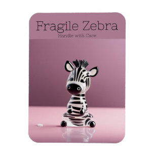 Fragile Zebra: Handle with Care Magnet
