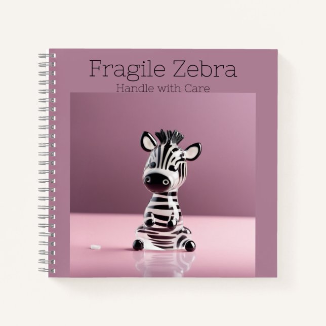 Fragile Zebra: Handle with Care Notebook (Front)