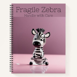 Fragile Zebra: Handle with Care Notebook