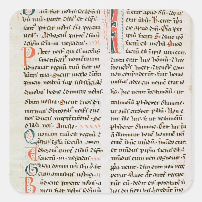 Fragment from a Cathar manuscript Square Sticker (Front)