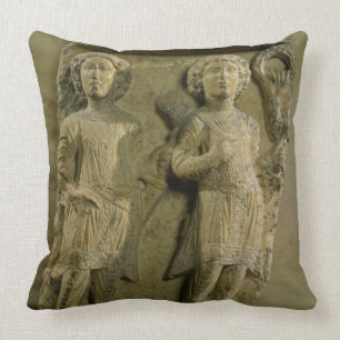 Fragment of a bas-relief plaque depicting two sold cushion