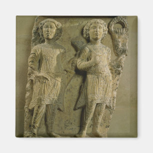 Fragment of a bas-relief plaque depicting two sold magnet