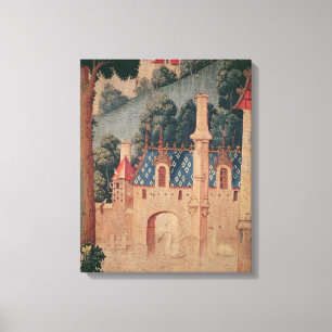 Fragment of a mediaeval tapestry canvas print