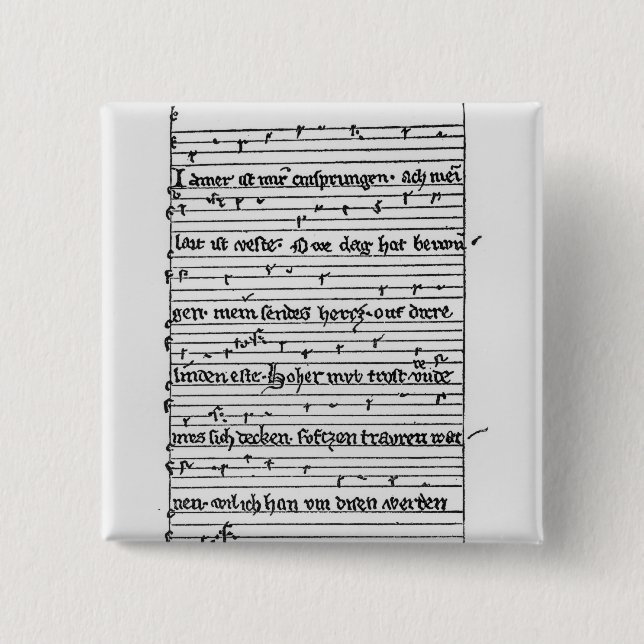 Fragment of a poem 15 cm square badge (Front)