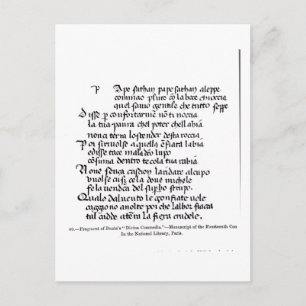 Fragment of Dante's  'Divina Commedia' Postcard
