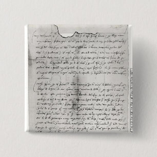 Fragment of letter written by Christopher 15 Cm Square Badge