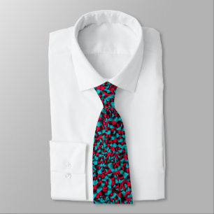 Fragmented Blue and Red Tie