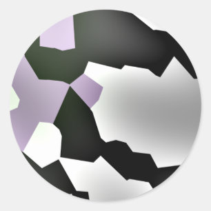 "Fragmented Dream" Digital Abstract Art Classic Round Sticker