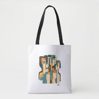 Fragmented Echoes: A Modern Cubist Reflection Tote Bag