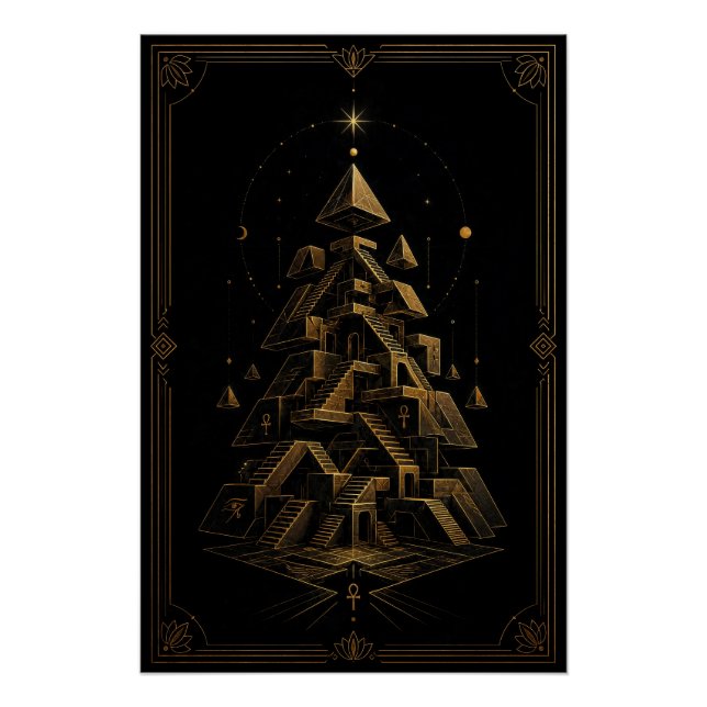 Fragmented Egyptian Temple Labyrinth Poster (Front)
