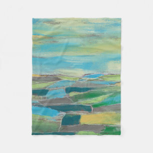 Fragmented Field I Fleece Blanket