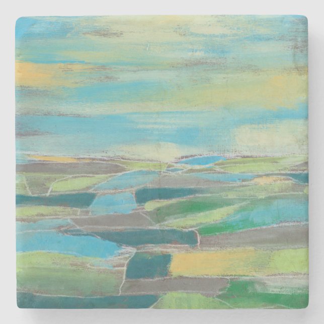 Fragmented Field I Stone Coaster (Front)