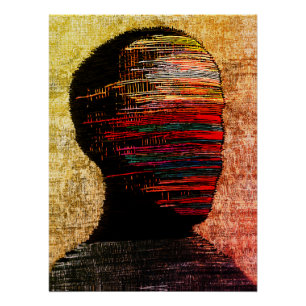 Fragmented Identity – Colourful Abstract Thread Ar Poster