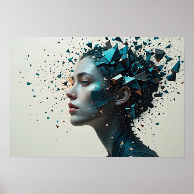 Fragmented Identity Poster Abstract Wall Art (Front)