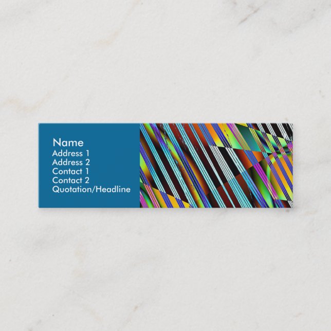 Fragmented Lines Mini Business Card (Front)