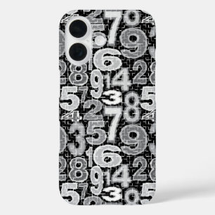 Fragmented Number Pattern iPhone 16 Case