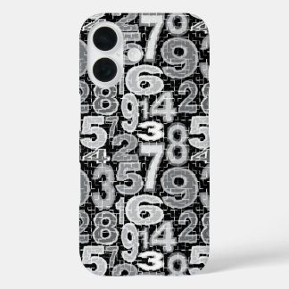Fragmented Number Pattern  iPhone 16 Case