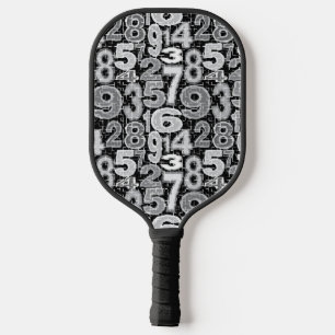 Fragmented Number Pattern Pickleball Paddle