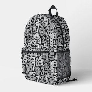 Fragmented Number Pattern  Printed Backpack
