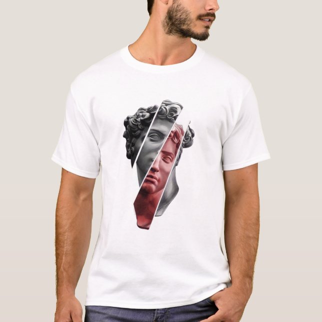 Fragmented Portrait Tee – Modern Abstract Aestheti (Front)