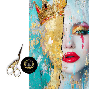 Fragmented Queen Abstract Art Decoupage Tissue Paper