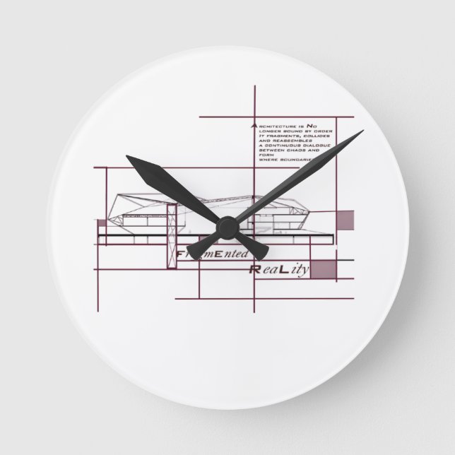 Fragmented Reality – Architectural Expression Round Clock (Front)