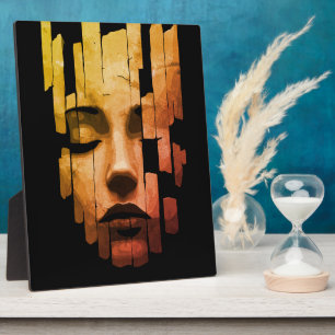 Fragmented Serenity – Surreal Digital Portrait Plaque