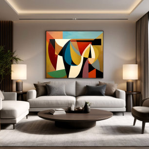 Fragmented Surreal Cubism Poster