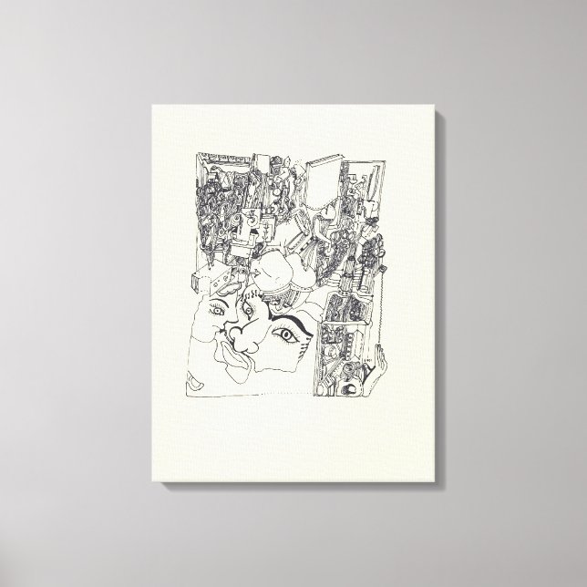 Fragments d'Arts 1 Surreal Drawing Canvas (Front)