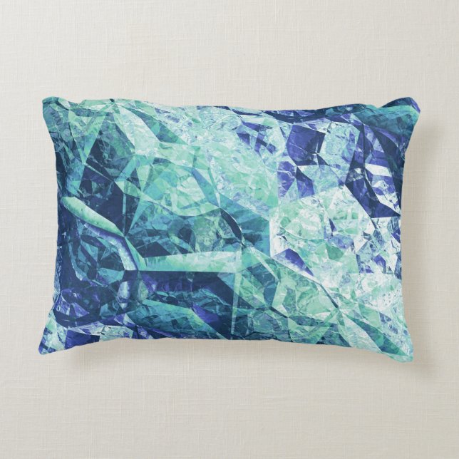 fragments of memories, in blue and green : decorative cushion (Back)