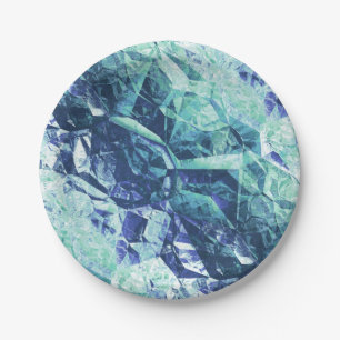 fragments of memories, in cobalt and mint paper plate