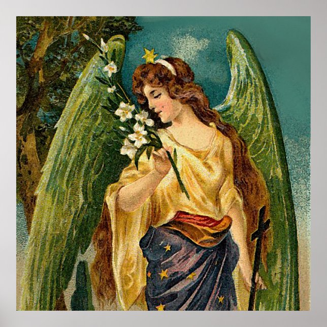 Fragrance - Angel with green wings. Poster (Front)