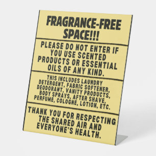 Fragrance-Free Desk Sign