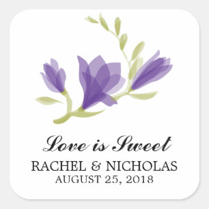 Fragrant Freesia Petals   Favour Square Sticker