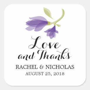Fragrant Freesia Petals   Favour Thank You Square Sticker