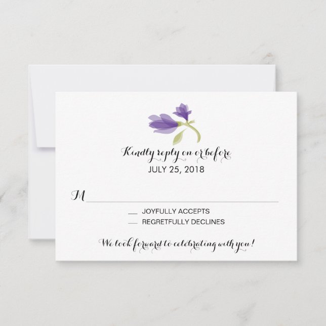 Fragrant Freesia Petals | Wedding RSVP Card (Front)