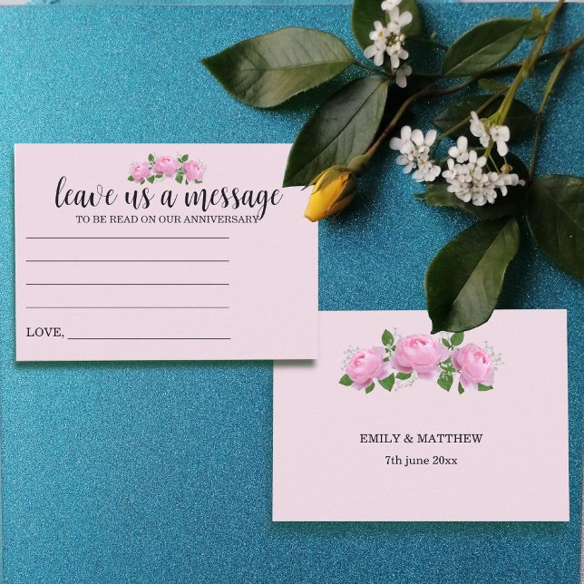 Fragrant Pink Roses Message Wedding Advice Card (Creator Uploaded)