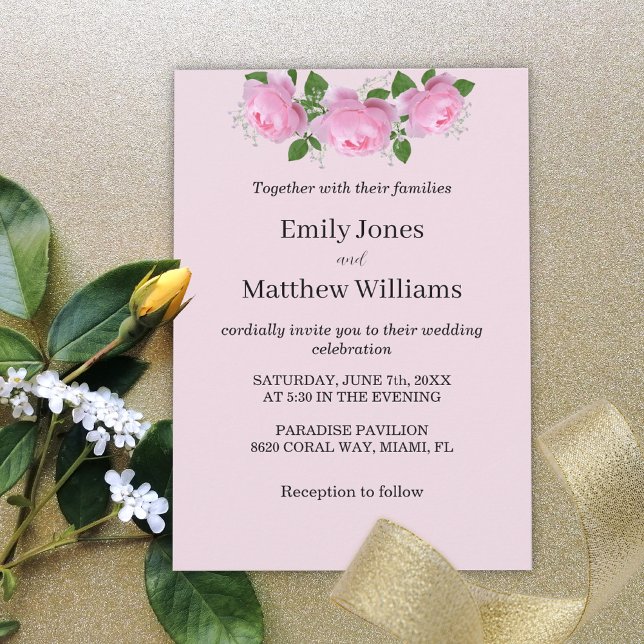 Fragrant Pink Roses, Wedding Invitation (Creator Uploaded)