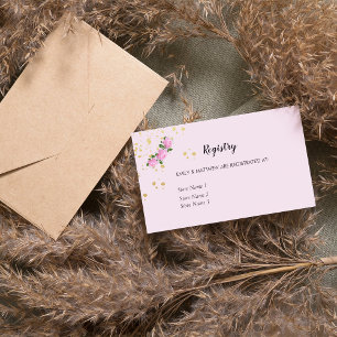 Fragrant Pink Roses Wedding Registry Enclosure Card