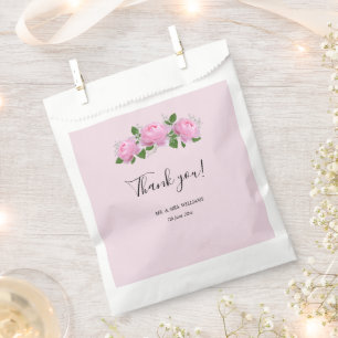 Fragrant Pink Roses, Wedding Thank You  Favour Bags