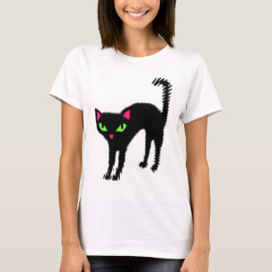 Fraidy cat black cat cool cat pretty kitty kitten T-Shirt