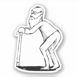 Frail Old Man With Cane Sketch