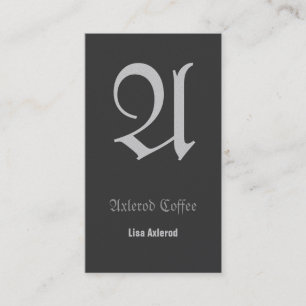 Fraktur Greys Initial Card
