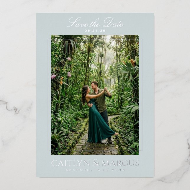 Frame Foil Pressed Save the Date announcement (Front)