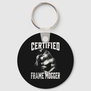 Frame mogging - funny cringe alpha wolf key ring