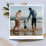 Frame Photo Handwriting Beach Christmas Family Holiday Card<br><div class="desc">Celebrate the joy of a coastal Christmas with this elegant beach-themed card. Featuring a framed family photo and casual handwriting,  it’s a warm,  minimalist design that brings the beauty of the seashore to holiday greetings. Perfect for sharing seaside memories with loved ones.</div>