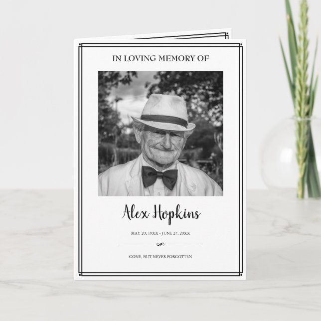 Frame Photo Memorial Folded Funeral Programme (Front)
