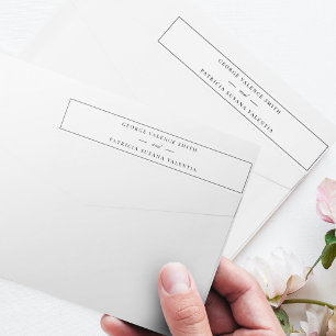 Frame Script Elegant Black White Wedding Wrap Around Label