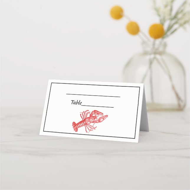 Frame Vintage Red Lobster #1 Drawing Place Card (Front)